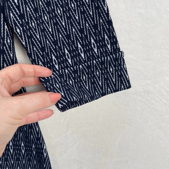 Anthropologie Aryeh Stretch Black Sheath Dress Geometric Pattern ¾ Sleeve Medium - Picture 6 of 14